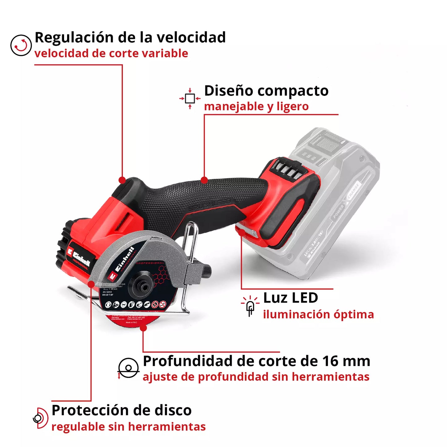 Einhell TP-CO 18/76-C Li BL 18V-accuschaar 76 cm – Solo