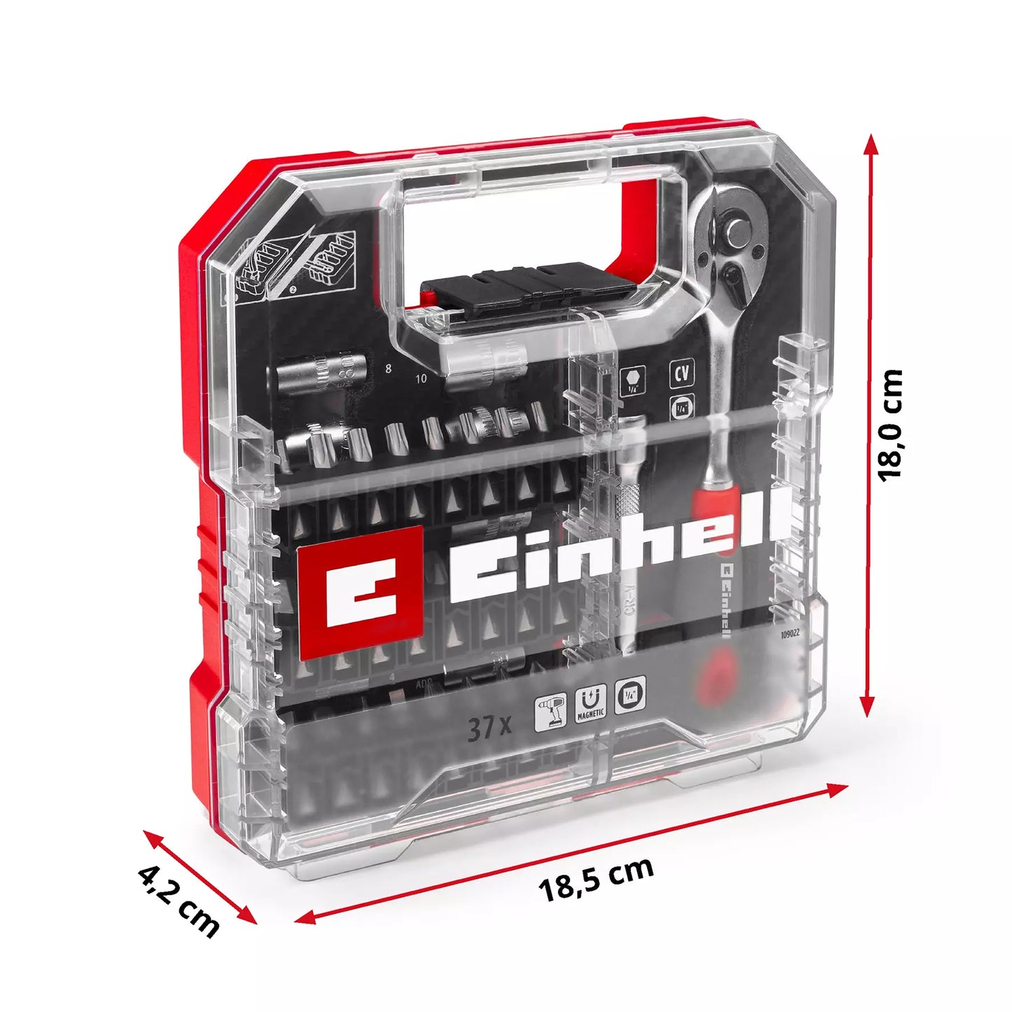 Einhell L-CASE bit- en doppenset L-CASE 37st LS 49109022