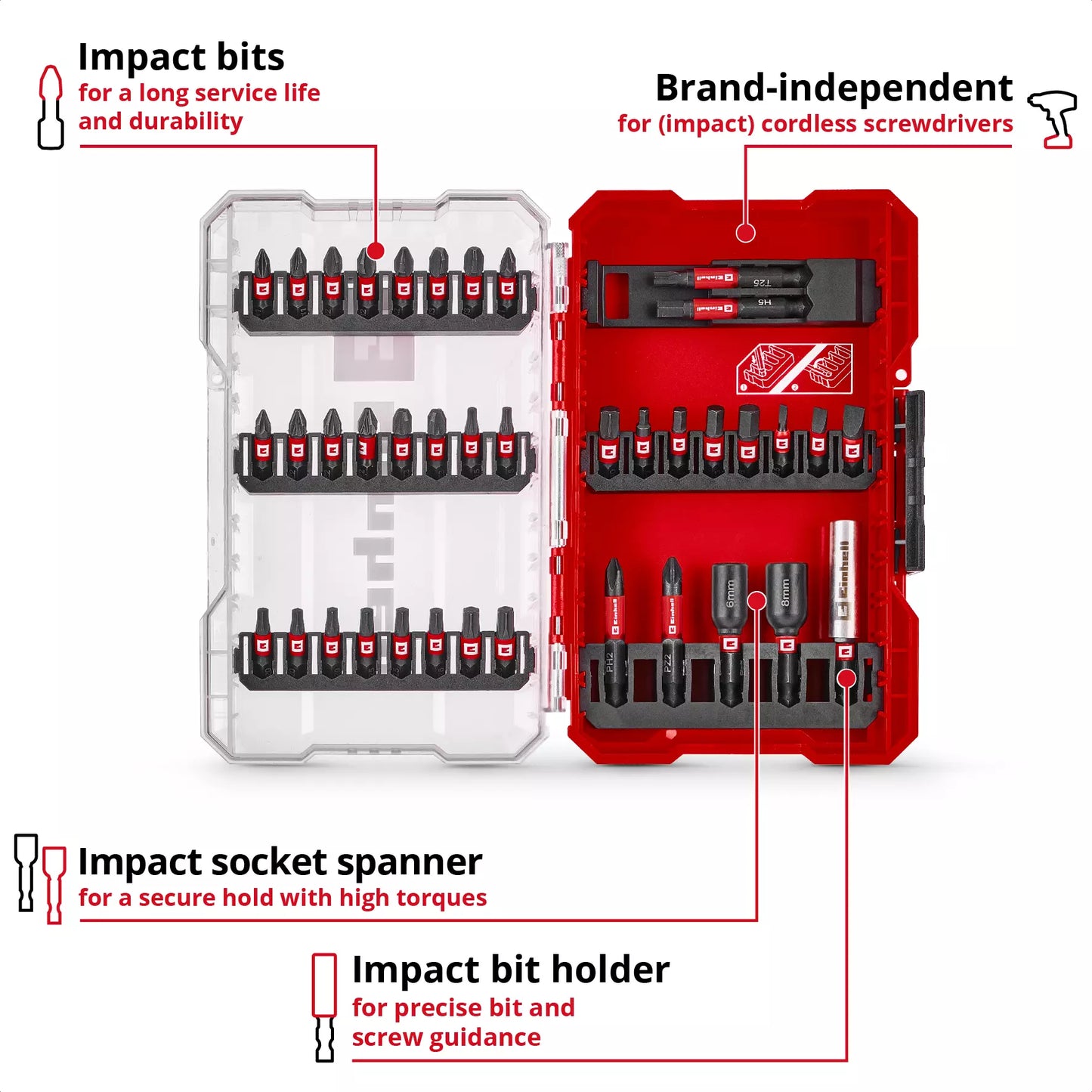 Coffret d'embouts Einhell M-CASE 39 pièces 49109210