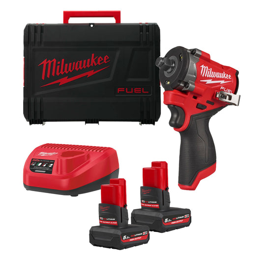 Slagmoersleutel M12 + 2bat 5.0Ah + Lader + Draagtas Milwaukee M12 FCIWF12G3-502X