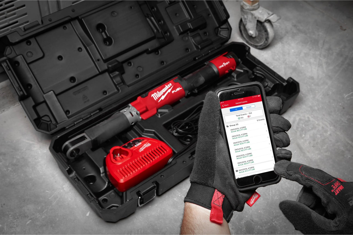 Milwaukee M12 Fuel One-Key 1/2" Torque Ratchet Wrench with Battery + Charger + Carrying Case M12 ONEFTR12-201C