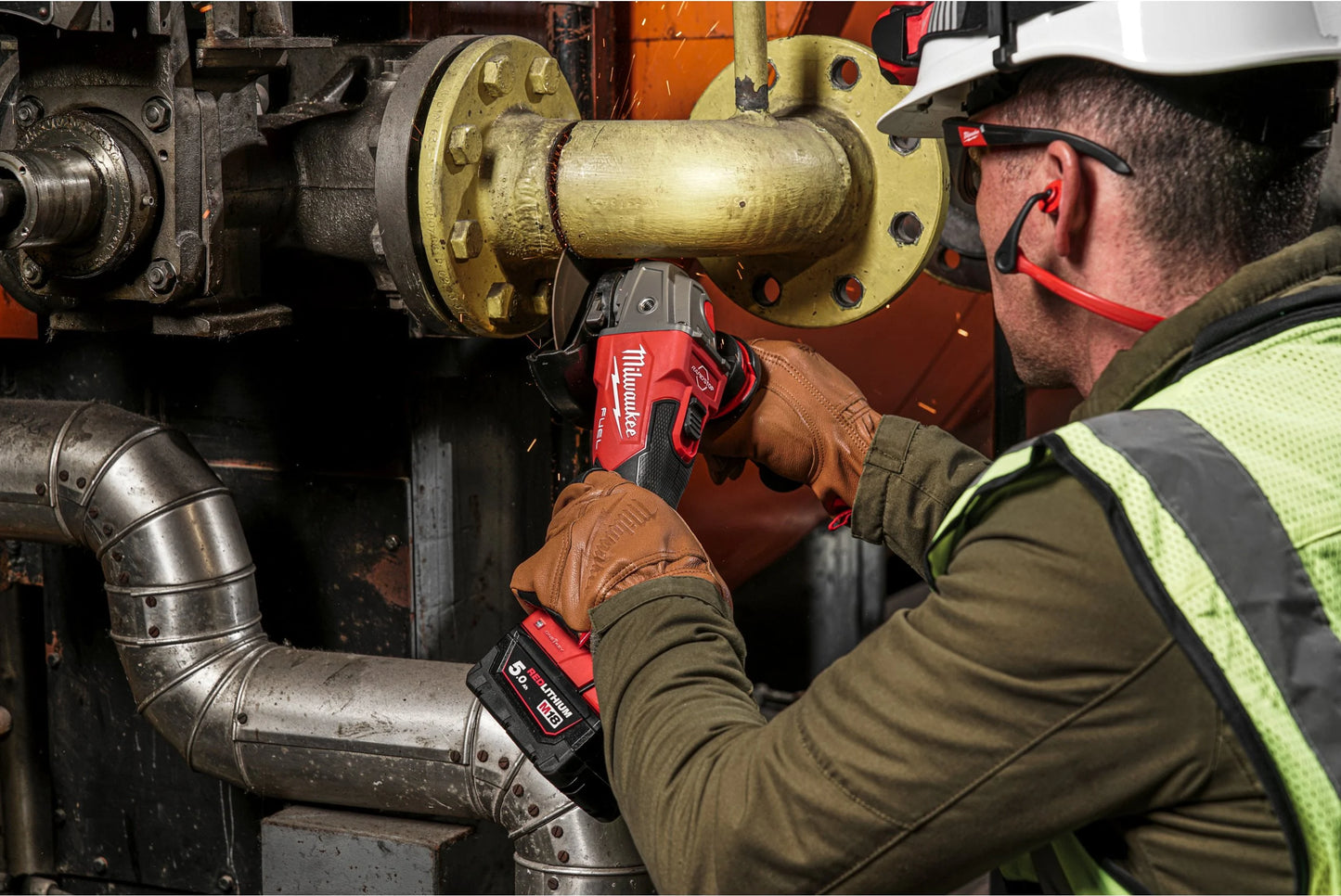 M18 125mm Fuel ONE-KEY haakse slijper met Milwaukee M18 koffer ONEFSAG125XB-0X