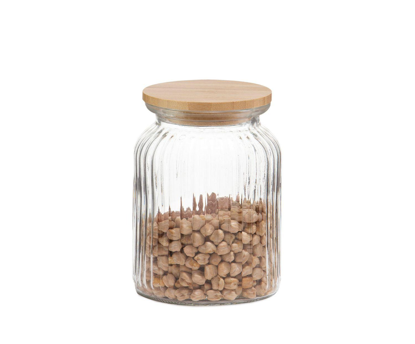 Glazen pot met bamboe deksel 1L Andrea House