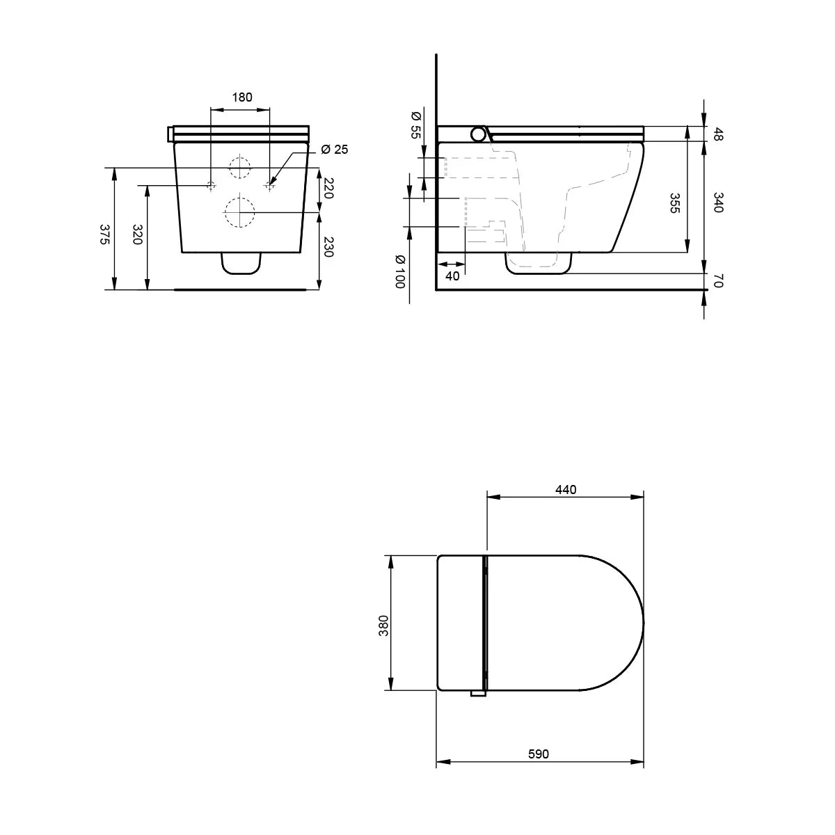 Toilette japonaise avec nettoyage intelligent Mizubath Rada Wall-Hung Toilet