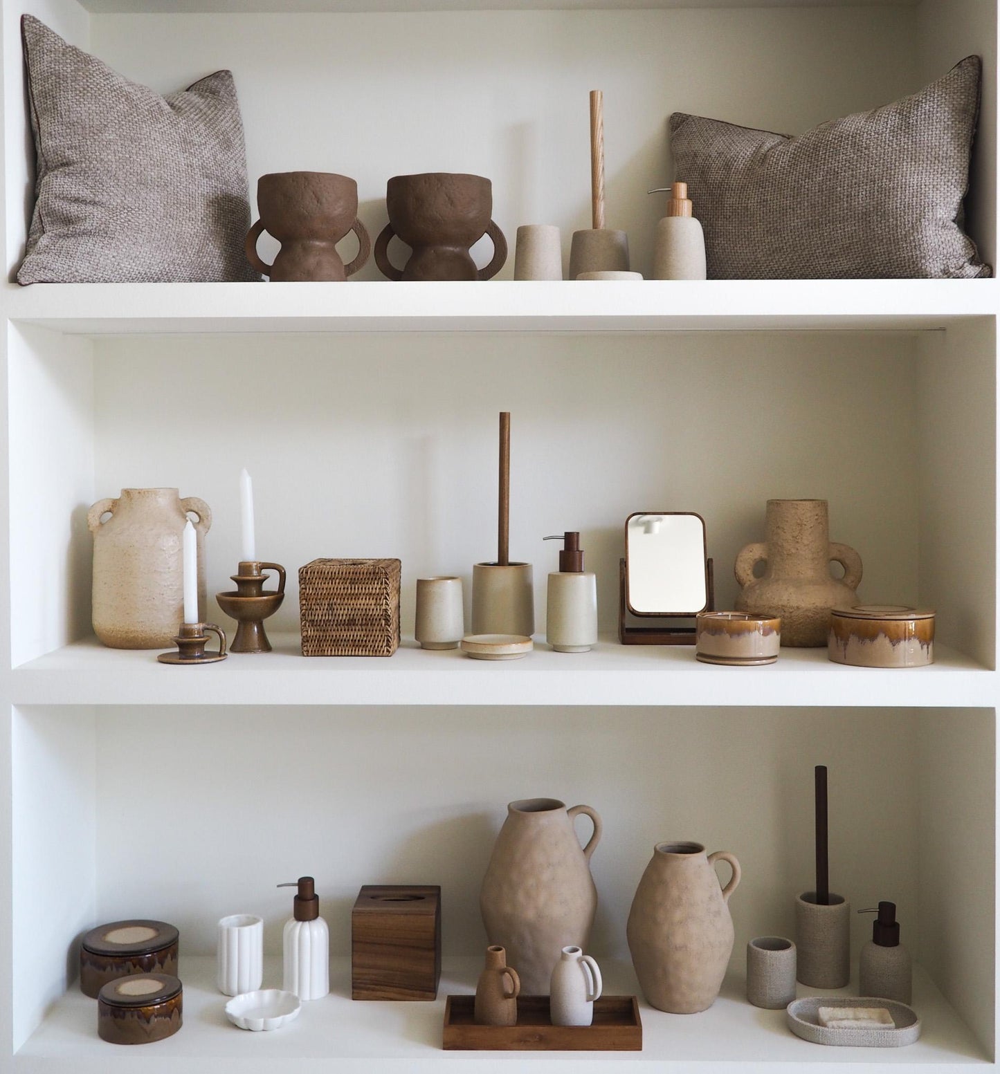 Beige aardewerken vaas Masaka 30 cm Andrea House
