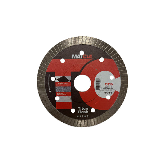 Diamantschijf voor hard porselein Titan Flash MATcut 115 mm Mussol