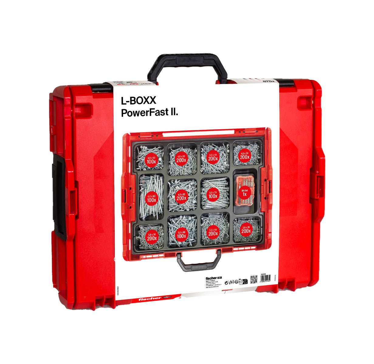 Kit PowerFast II L-BOXX 102 1.800 Tornillos + Set ProfiBit 10 uds Fischer