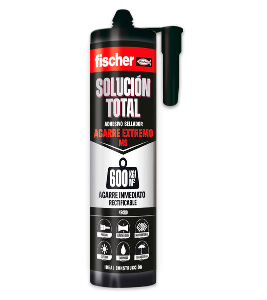 Fischer Cartouche adhésive de mastic Total Solution Extreme Grip MS 290 ml Noir