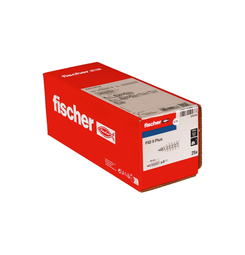 Doos met 25 stuks FID II Plus-isolatiepluggen van Fischer