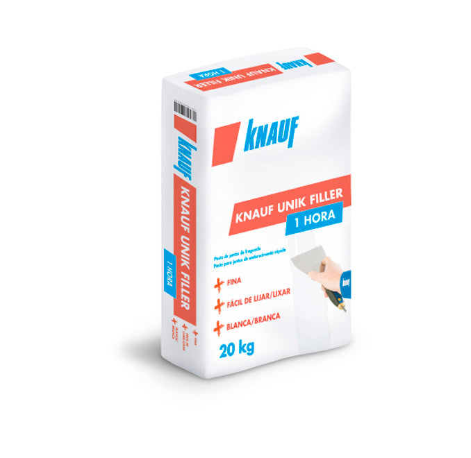 Zak van 20 kg Knauf Unik Filler 1h snelhardende voegmassa
