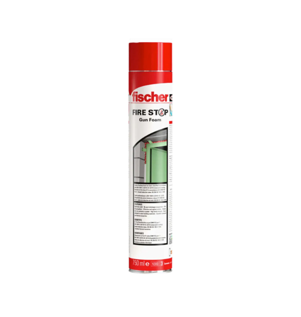 Mousse polyuréthane coupe-feu en pistolet 750ml Fischer