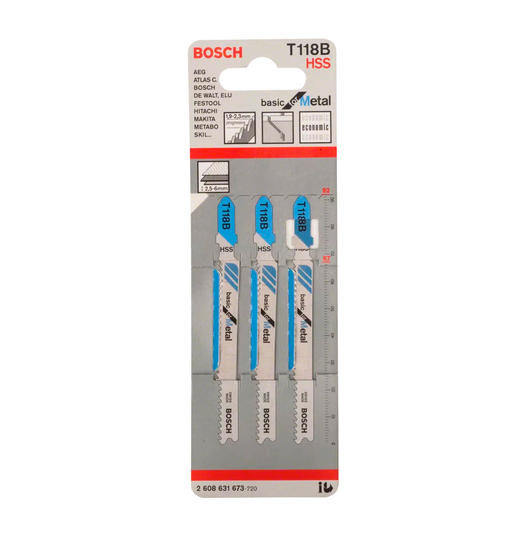 Jigsaw blade 92mm T 118 B 3pcs Bosch