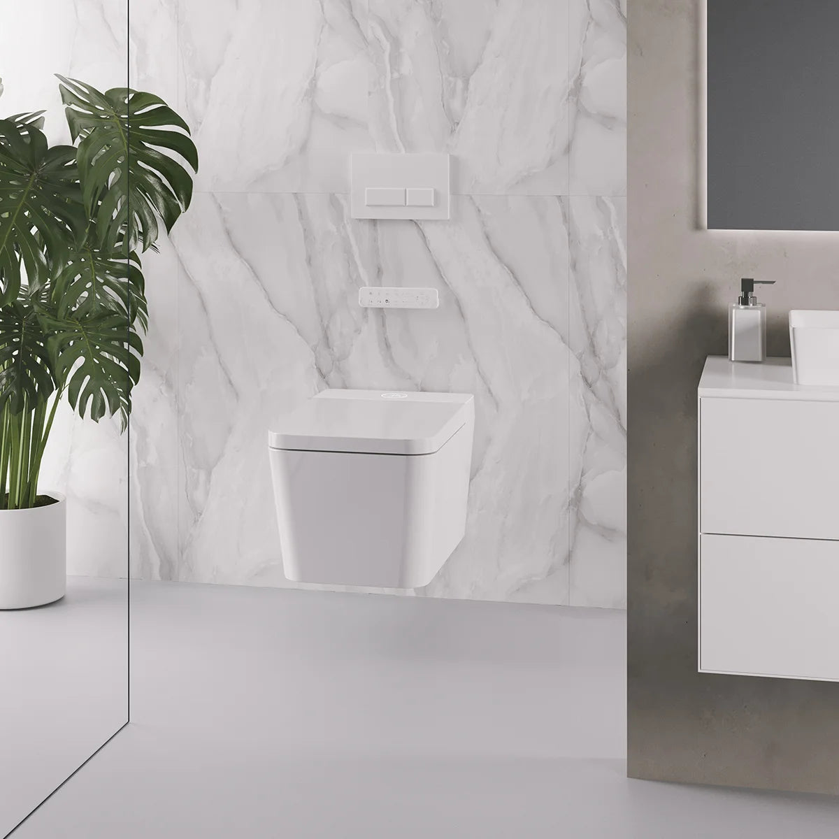 WC Japonais avec Nettoyage Intelligent Mizubath Island Suspendu Blanc