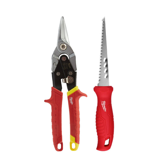 Drywall Kit with Milwaukee Sheet Metal Shears and Hacksaw