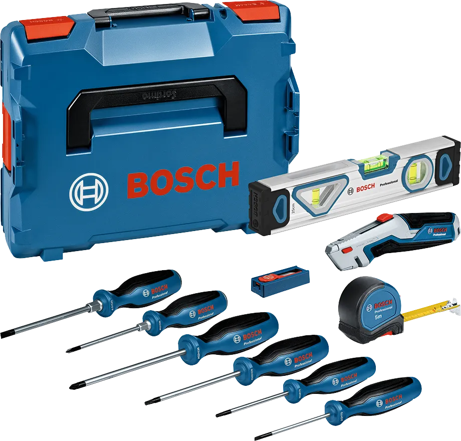 Set de destonilladores y herramientas manuales 19uds con maletín PRO Bosch