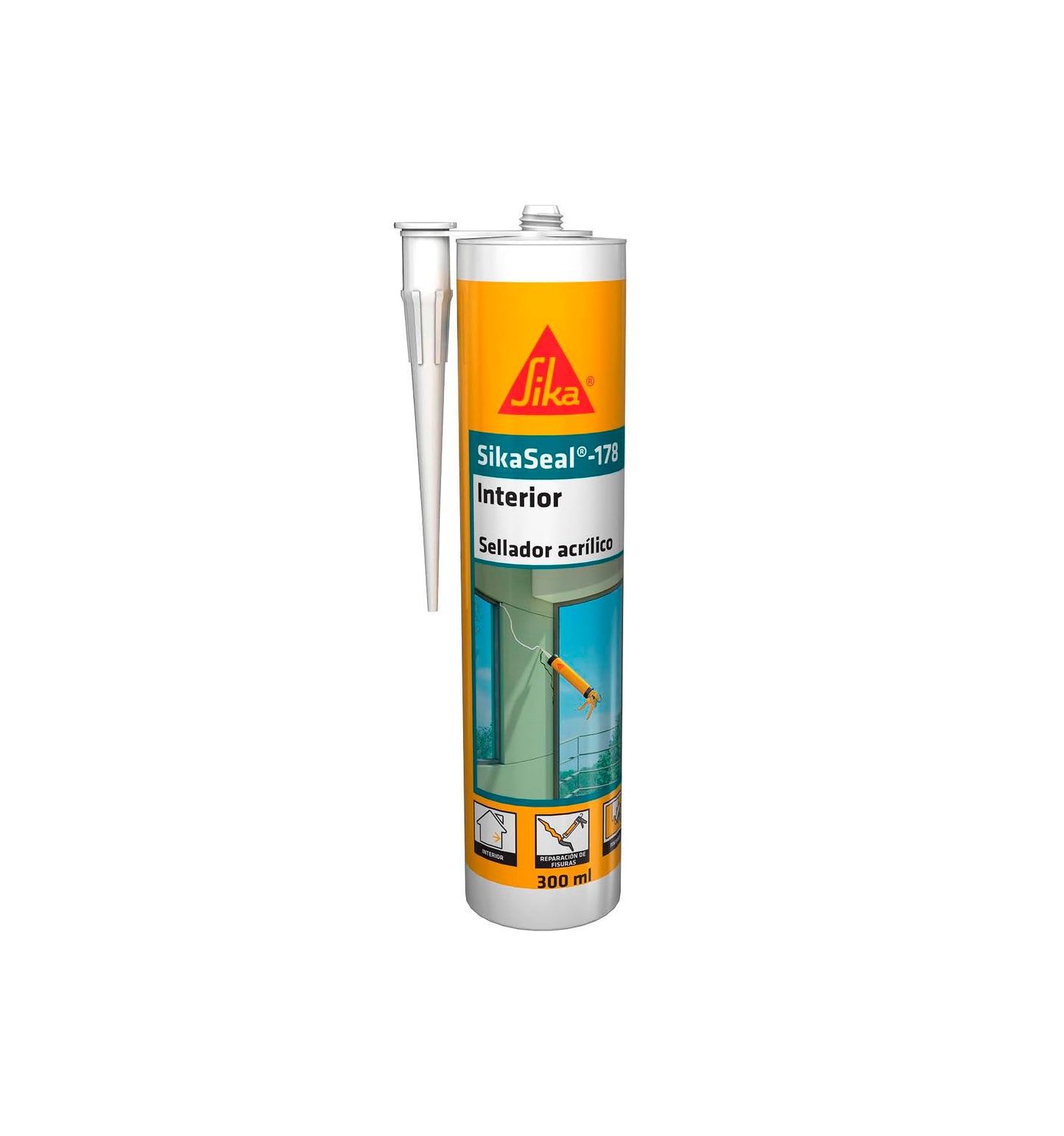 SikaSeal-178 Mastic acrylique blanc d'intérieur, cartouche de 300 ml