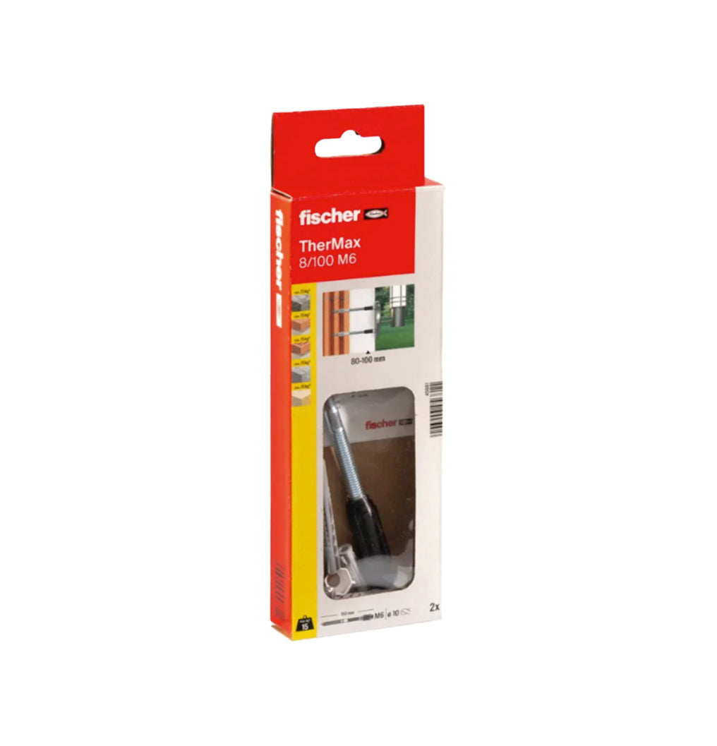 Doos met 2 stuks TherMax 8/100 M6 Fischer-bevestigingselementen voor gevels met thermische isolatie